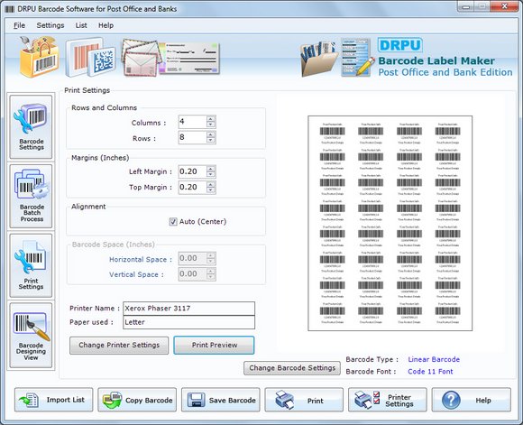 Postal Barcode Maker Software