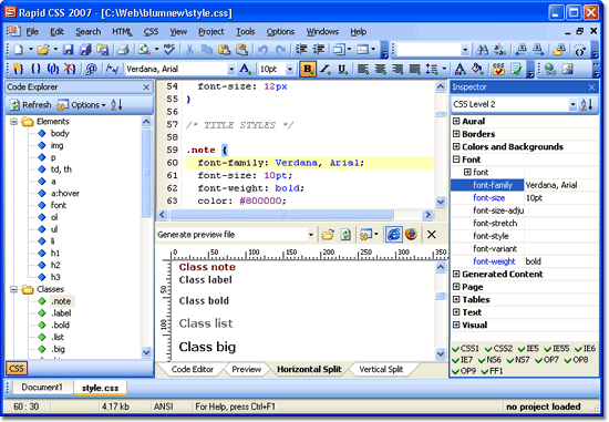 Rapid CSS Editor 2006