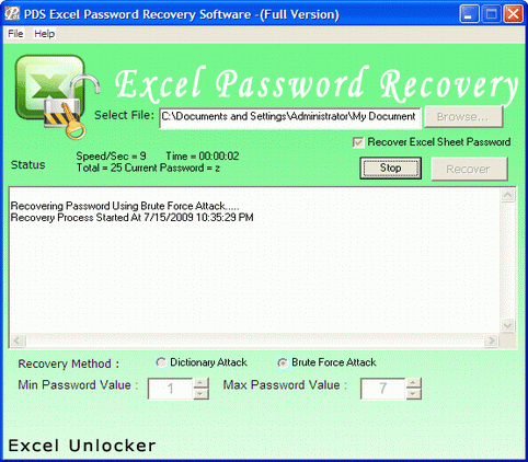 Recover Excel Document Password