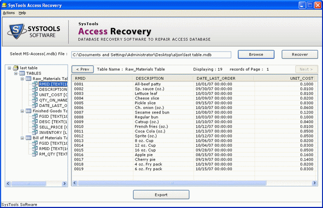 Recover MS Access Data
