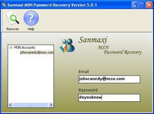 Recover MSN Passwords Tool