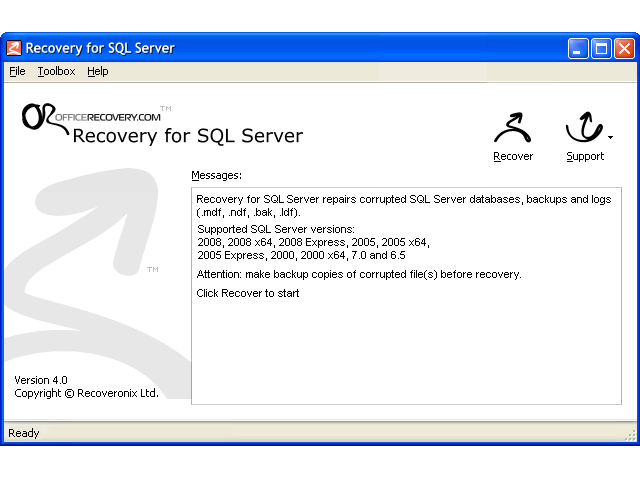 Recovery for SQL Server