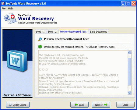 Repair Microsoft Word Document