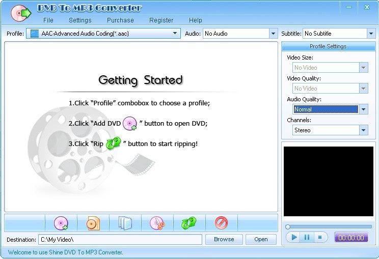 Shine DVD To MP3 Converter