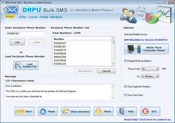 SMS Software BlackBerry