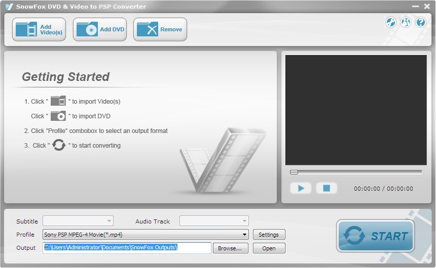 SnowFox DVD & Video to PSP Converter