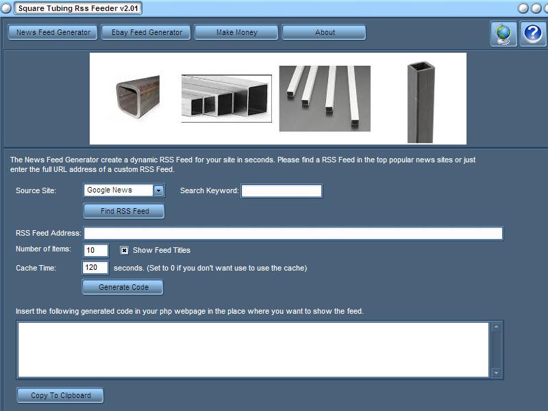 Square Tubing RSS Feed Software