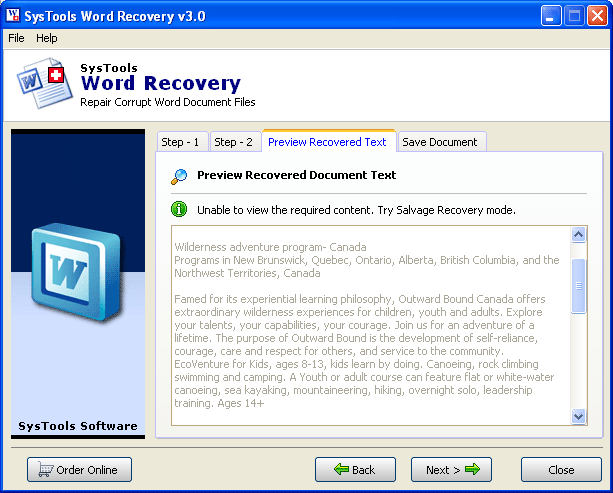 SysTools Word Recovery Tool
