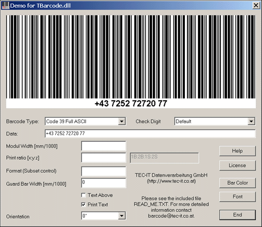 TBarCode/X: Mac/Linux Barcode Software