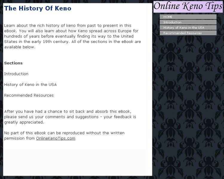 The History Of Keno