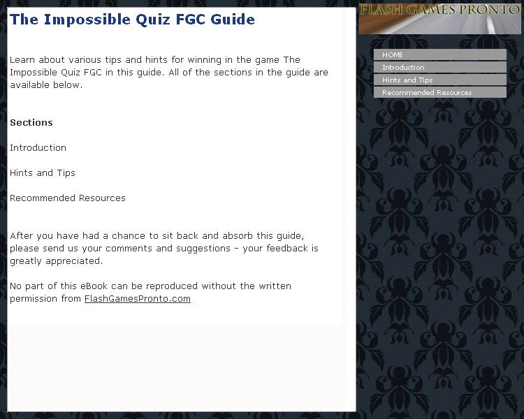 The Impossible Quiz FGC Guide