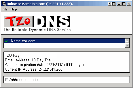TZO Dynamic DNS Lite