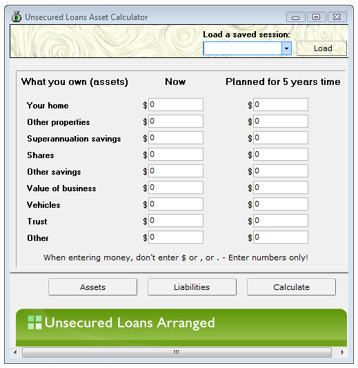 Unsecured Loans Asset Planner