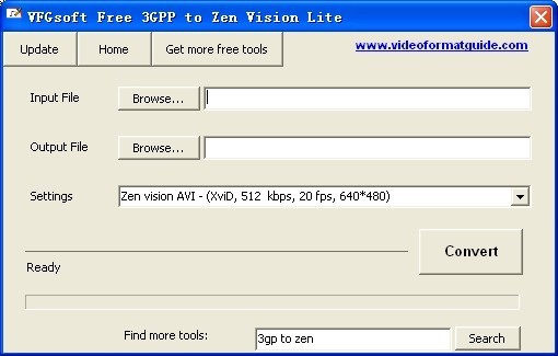 VFGsoft Free 3GPP to Zen Vision Lite