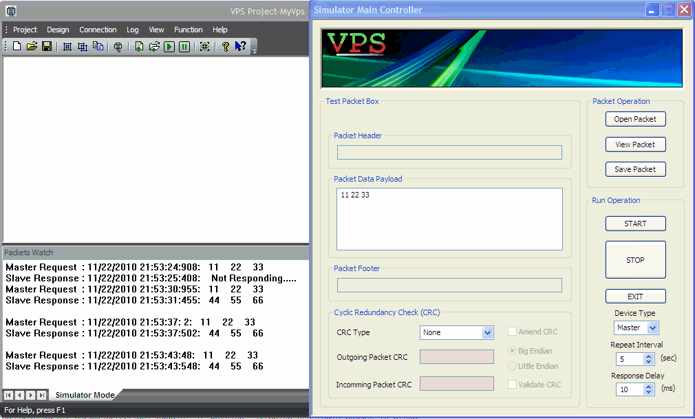 Visual Protocol Simulator VPS