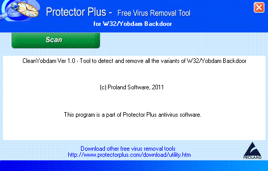 W32/CleanYobdam Trojan Removal Tool.