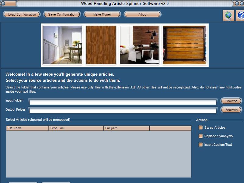 Wood Paneling Article Spinner Software