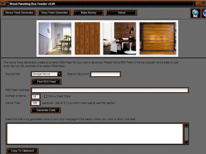 Wood Paneling RSS Feed Software