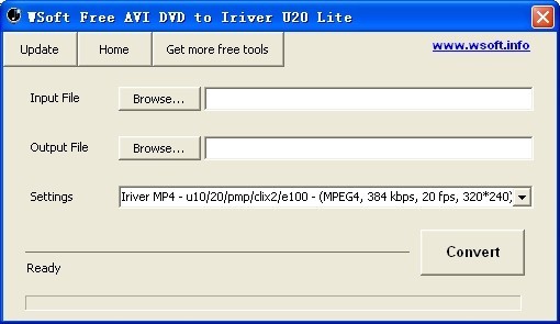 WSoft Free AVI DVD to Iriver U20 Lite