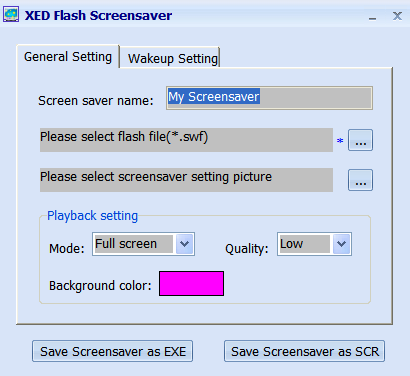 XED Flash Screensaver Creator