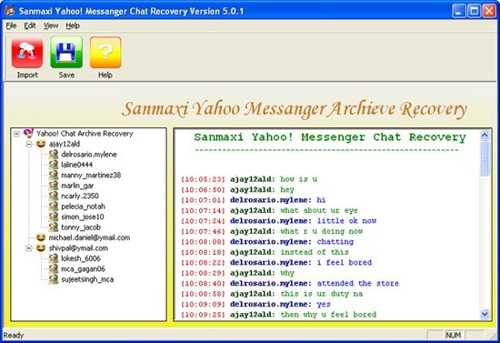 Yahoo Messenger Archive recovery program