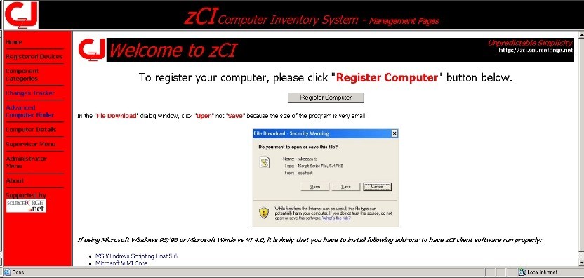 zCI Computer Inventory System