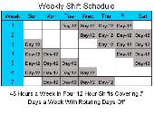 Screenshot of 12 Hour Schedules for 7 Days a Week