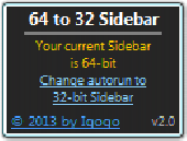 64 to 32 Sidebar Screenshot