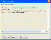 Screenshot of Text To PDF COM/SDK Unlimited License