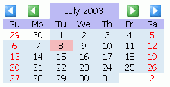 Screenshot of CodeThatCalendar JavaScript Calendar