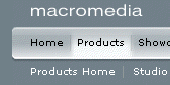 Screenshot of Macromedia style menu - Dreamweaver extension