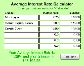 Screenshot of Average Interest Rate Calculator