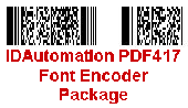 Screenshot of IDAutomation PDF417 Font Encoder Package
