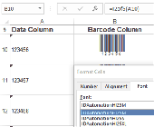 Screenshot of Interleaved 2 of 5 Barcode Fonts Package