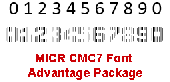 Screenshot of MICR CMC7 Font Advantage Package