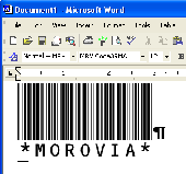 Screenshot of Morovia Code39 Fontware