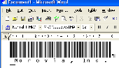 Screenshot of Morovia Code39 (Full ASCII) Fontware