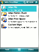 Screenshot of SecuWipe for Pocket PC