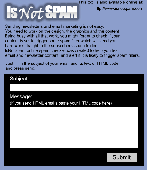 Screenshot of IsNotSpam - Online Spam checker