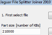 Screenshot of Jaguar File Splitter Joiner 2010 RC