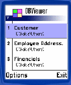 Screenshot of Mobile Database Viewer(Access,xls,Oracle)for S60