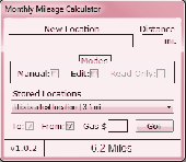 Screenshot of Monthly Mileage Calculator