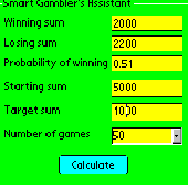 Smart Gambler's Calculator for PocketPC OS Screenshot