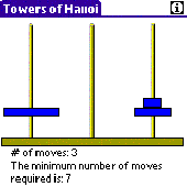 Screenshot of Towers of Hanoi for PALM