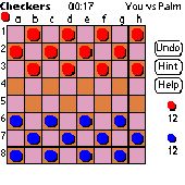 Screenshot of xCheckers for PALM