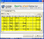 Screenshot of XLS to VCF